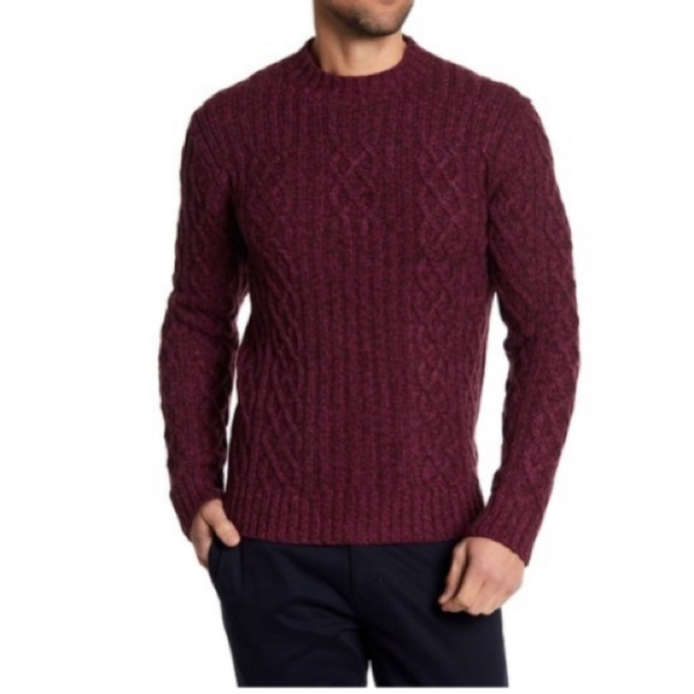 MICHAEL BASTIAN Cable Knit Wool Blend Sweater